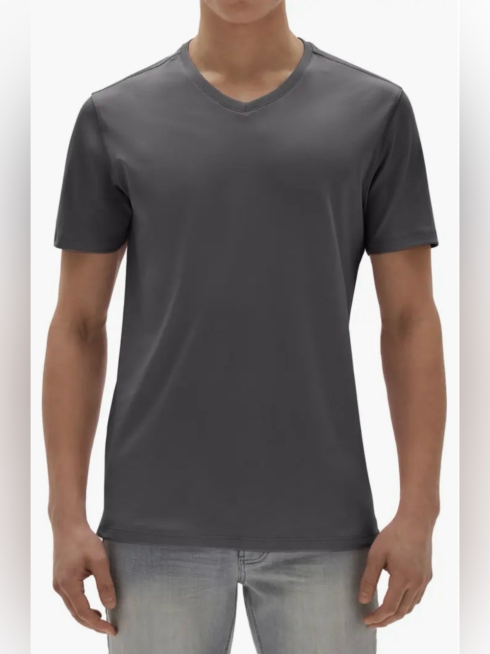 Robert Barakett V-Neck Tee Quiet Luxury Minimalist Pima Cotton Clean Fit